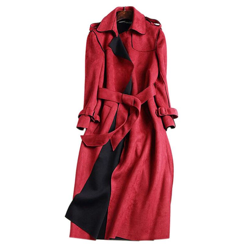 women's plus size red trench coat