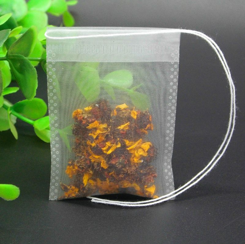 Discount 6x8cm Empty Tea Bags Nylon Teabags With String Heal Seal