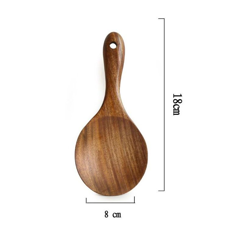 Teak Wooden Kitchen Big Rice Serving Eco Spoon Utensils Tableware Paddle Scoop 
