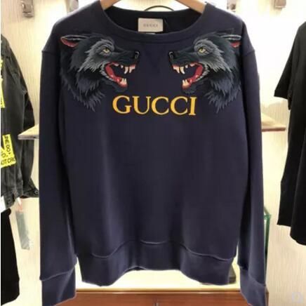 gucci blue wolf sweater