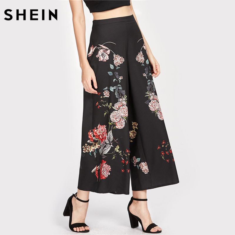 Acquistare SHEIN Pantaloni Lunghi Da Donna Con Cerniera Laterale Con Stampa  Botanica Bianca. Cerniera Estiva Da Donna Economico | Consegna Veloce E  Qualità | It.Dhgate