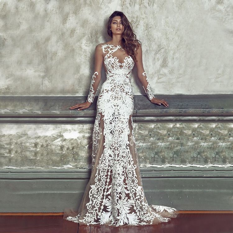 fitted lace wedding dress