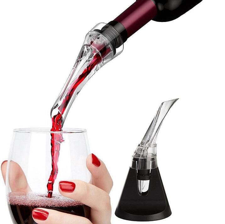 New Premium White Red Wine Acrylic Aerator Pour Spout Bottle Pourer Decanter FR