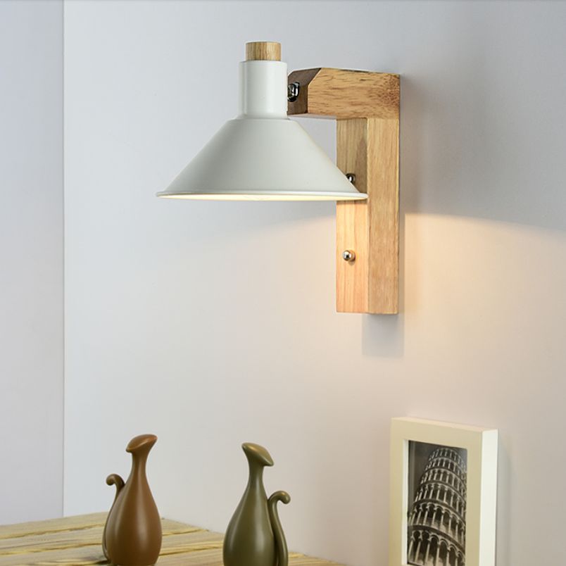 compre lampara de pared interior de madera moderna led lado de la cama aisel escalera hierro nordic aplique de pared accesorio de iluminacion