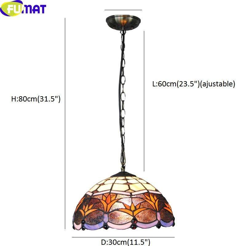 Fumat Tiffany Pendant Light Fixture Stained Glass 12 European