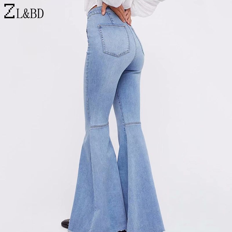 high waisted stretch flare jeans