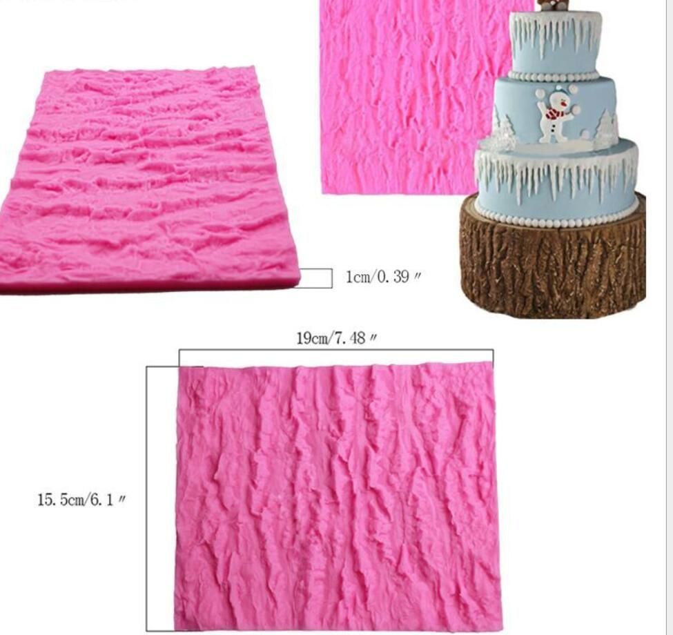 2019 Tree Bark Texture Fondant Impression Lace Mold Forest Party