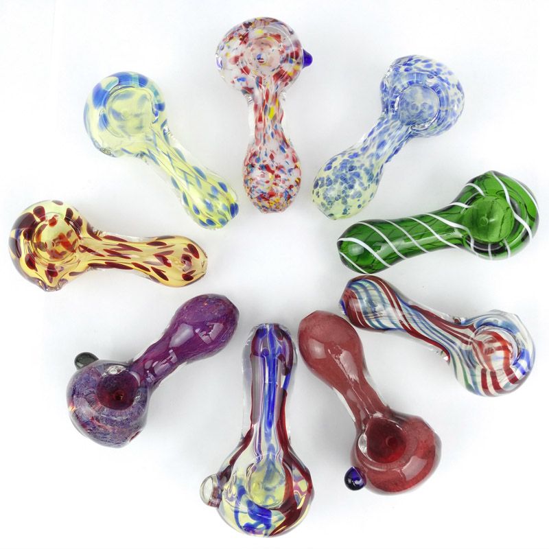 2020 Smoking Blown Glass Hand Pipes Cheap Pyrex Glass Tobacco Spoon