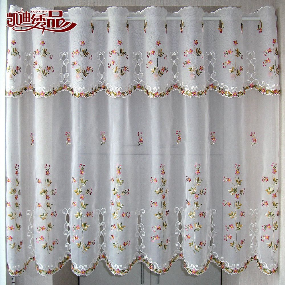 2019 Countryside Half Curtain Luxurious Embroidered Window Valance