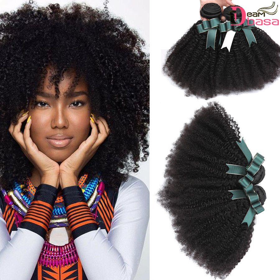 8a Peruvian Curly Afro Hair Weaves Unprocessed Brazilian Human