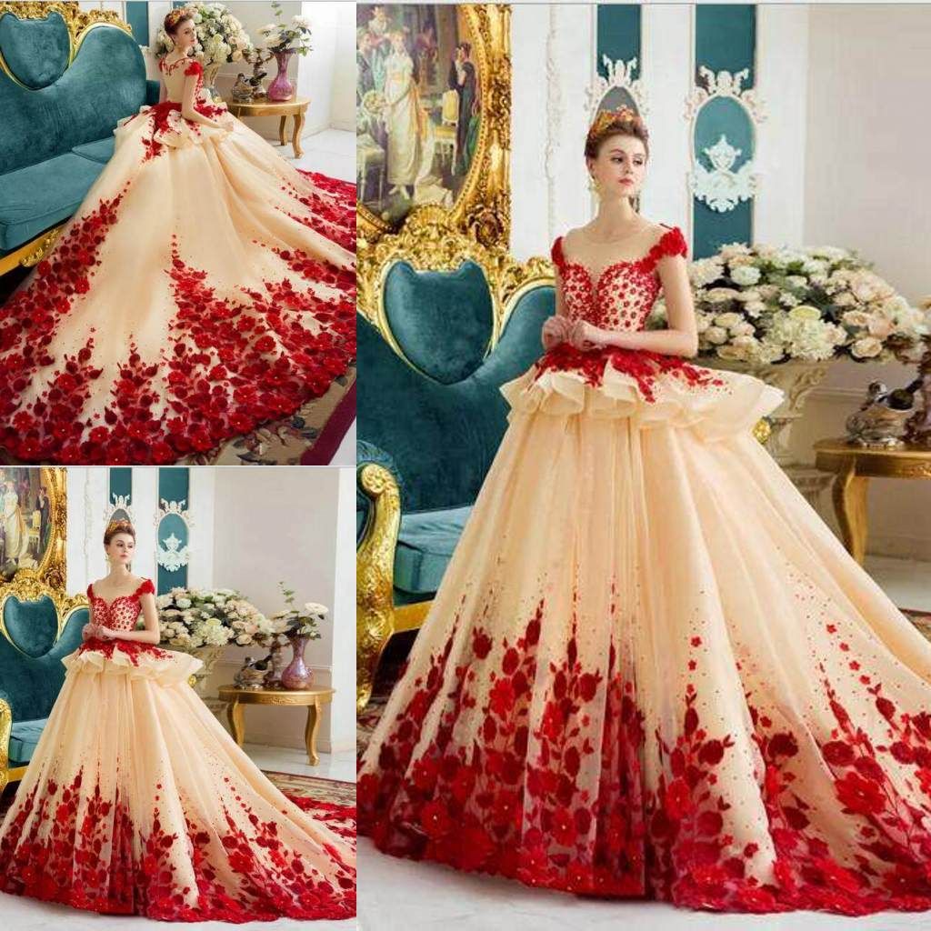 red gown design 2018