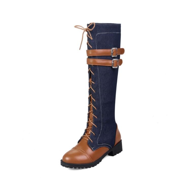 knee high lace up work boots