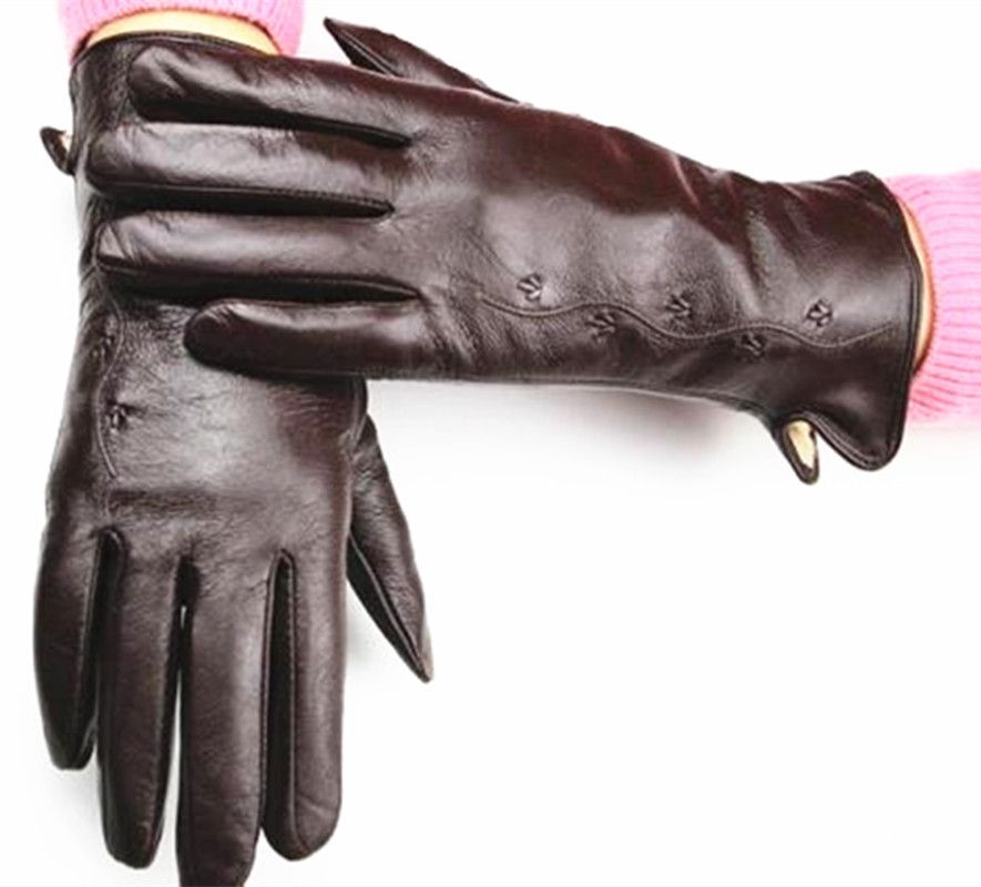 light grey leather gloves