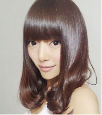 Woman Full Wig Dark Brown Medium Natural Curly Bob Cosplay Party
