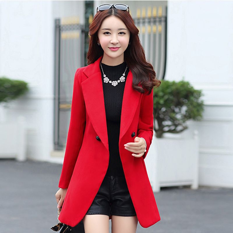 2018 abrigo de lana corto de invierno chaqueta femenina para las mujeres azul