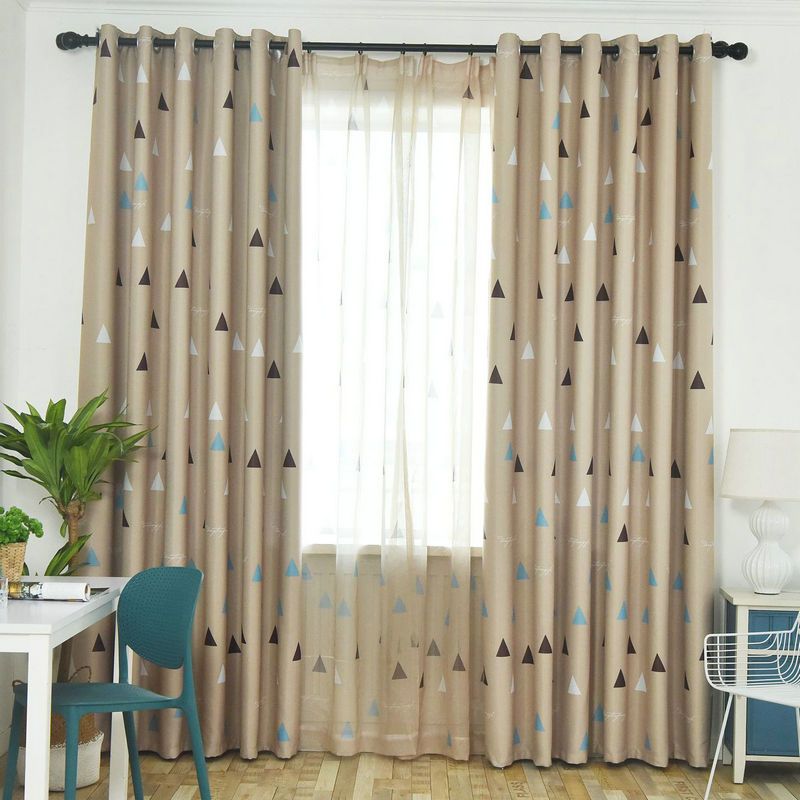 2019 Stylish Design Print Triangle Blackout Curtain For Living