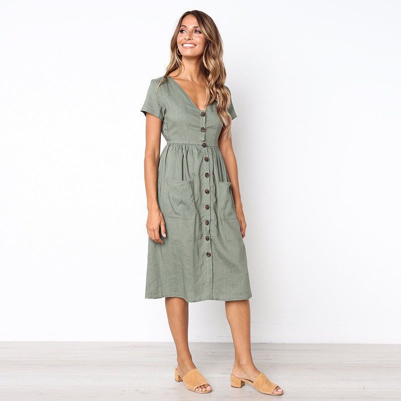 midi beach dresses with sleeves