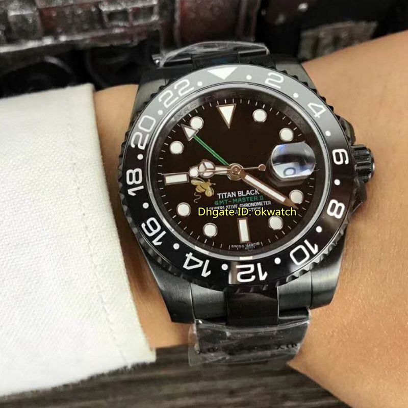 3 Style New R7 40mm Date Gmt Ii By Titan Black Automatic Mens Watch Black Pvd Sapphire Black Dial Stainless Steel Strap Gents Watches Watches Buy Online Buying Watches Online From Okwatch