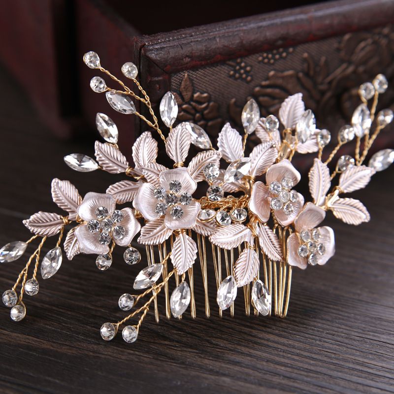 gold bridal comb