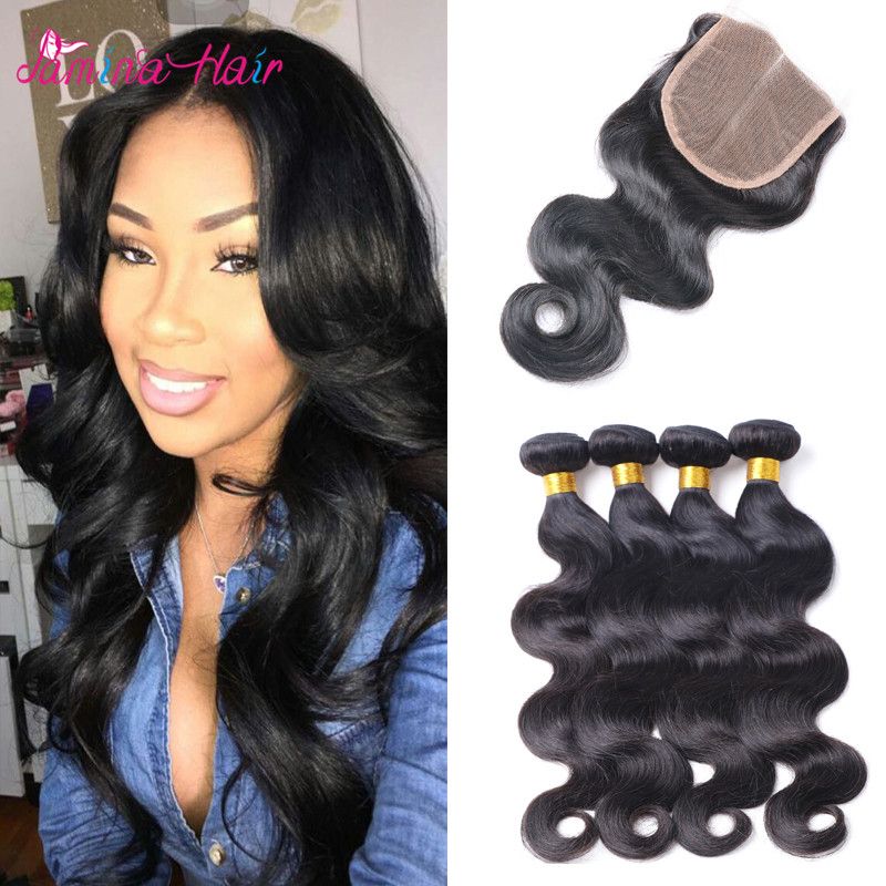 Pamina 4 Bundles Brazilian Body Wave With Frontal Closure Grace 8a