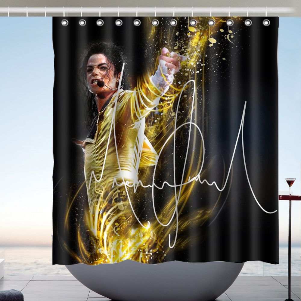 Michael Jackson Fabric Shower Curtain 70x70 Black and White