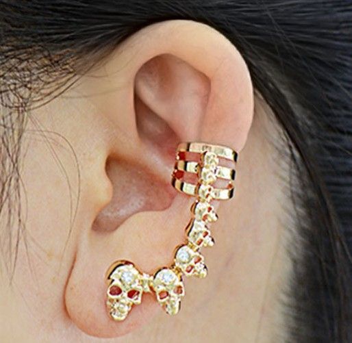 Pendientes De Clip Pendientes Cabeza De Calavera Pendientes De Clip Pendientes Cabeza De Calavera