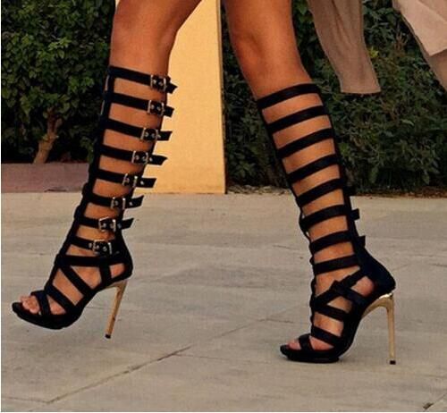 gladiator high heel boots