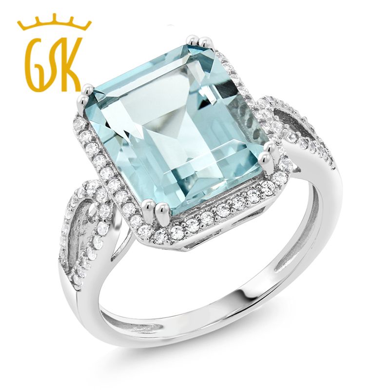 Satin Al Gemstoneking 5 00 Ct Sekizgen Kesim Duzenlendi Aquamarine Yuzuk 925 Ayar Gumus Antik Kadin Nisan Yuzugu Y1892606 Tl235 94 Tr Dhgate Com