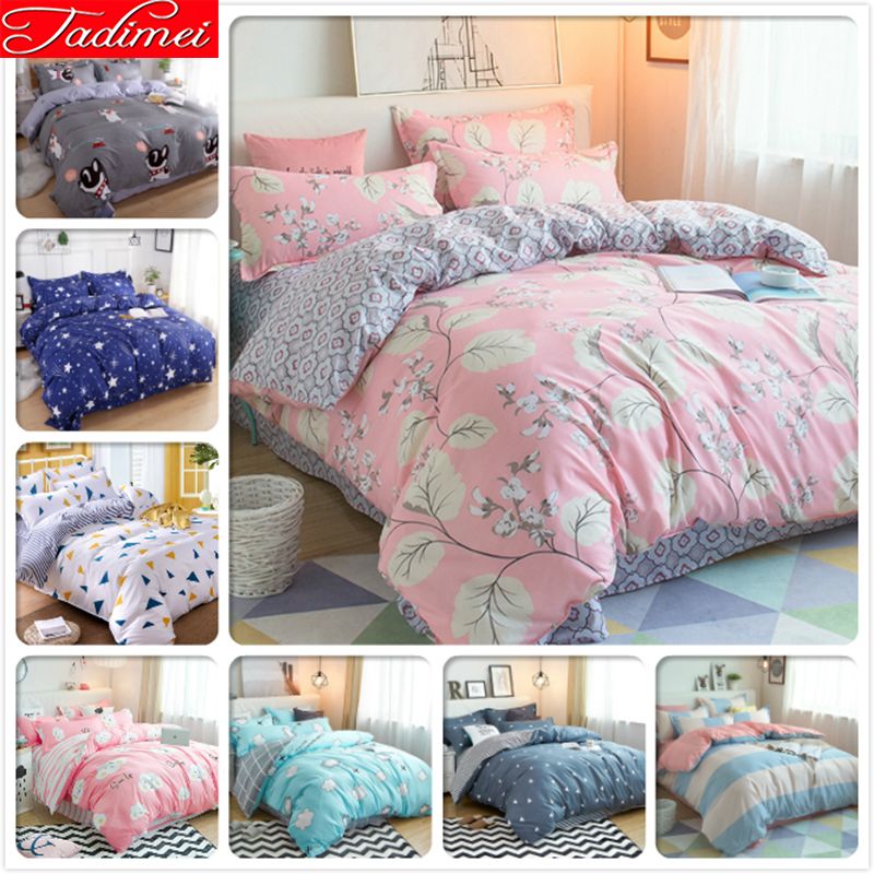Soft Bedding Set Adult Bed Linen Double Queen King Size Quilt