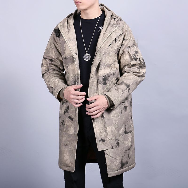 Hombres Chaquetas Largas de Invierno Trench Casual Nueva Moda Hombre Camuflaje Abrigos de de Gran