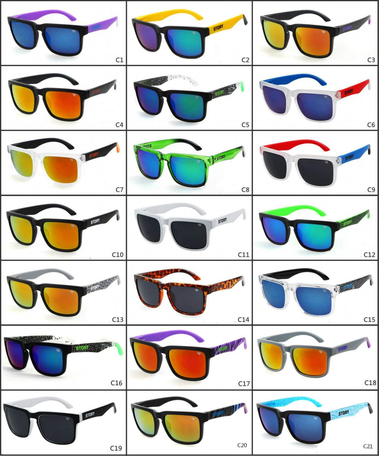 Diseñador de la marca KEN Gafas de sol Helm 21 Colores Moda Hombres Marco