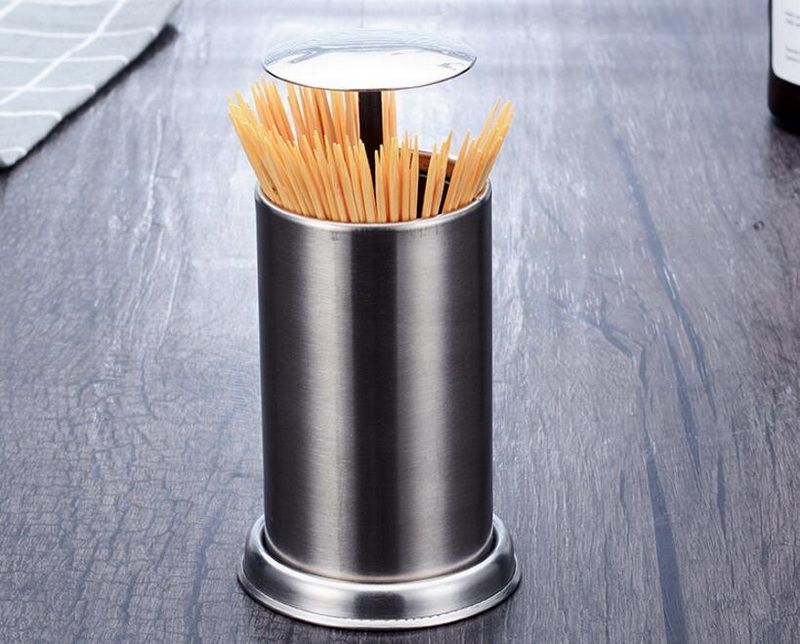 2020 Press Type Luxury Hotel Toothpick Holders Creative Automatic Cover Stainless Steel Toothpick Tube Anti Dust Toothpick Cans From Ou2012sllf 8 05 Dhgate Com