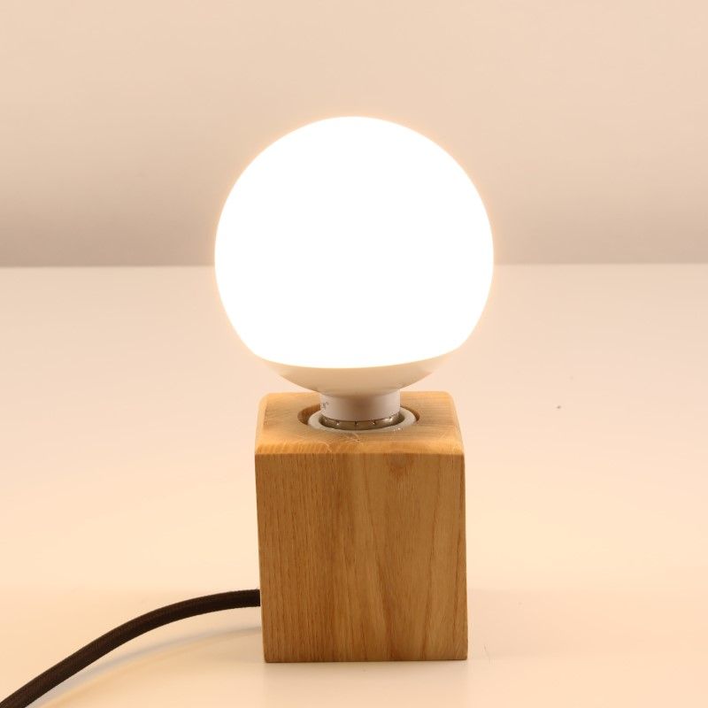 2019 Modern Table Lamp Wooden Base Lights Desk Night Light E27 Holder Mini Retro Bedside For Home Bedroom Decoration From Lightingo