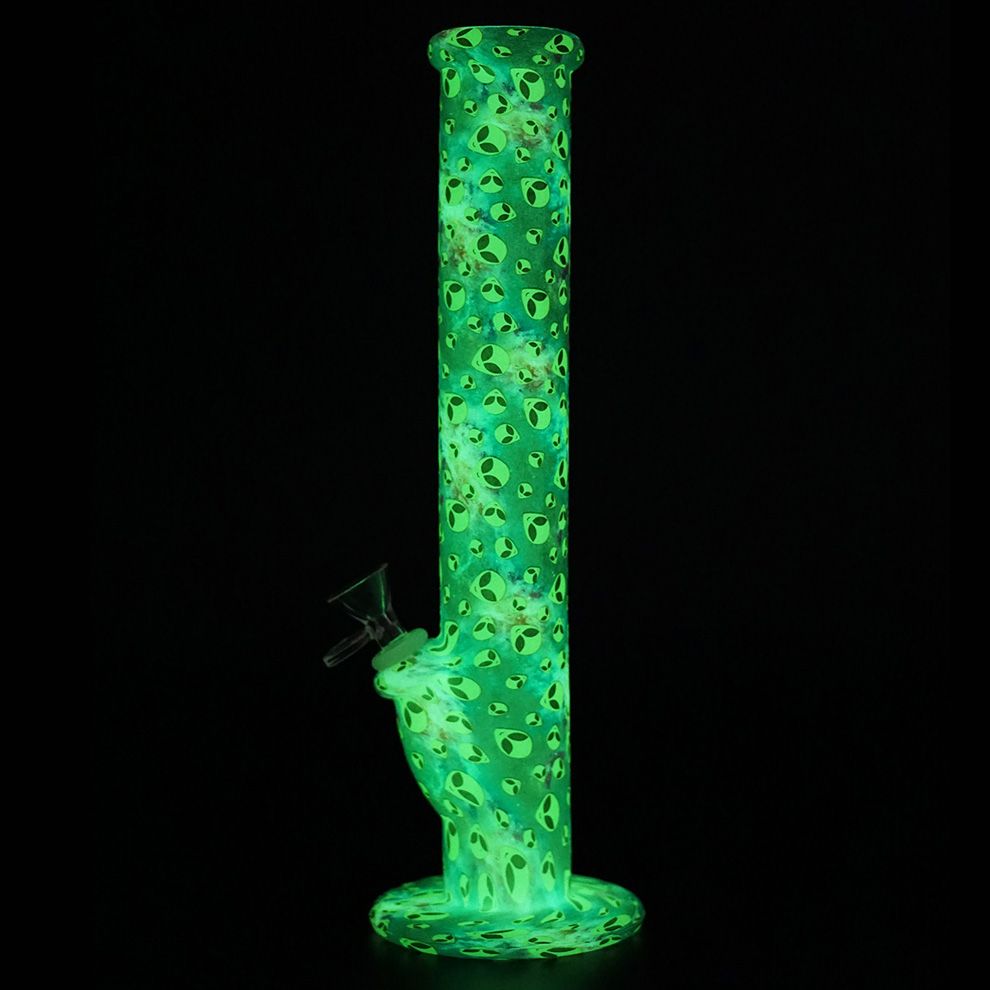 2021 Glow In The Dark 14 Straight bong Unbreakable Bongs Hookah