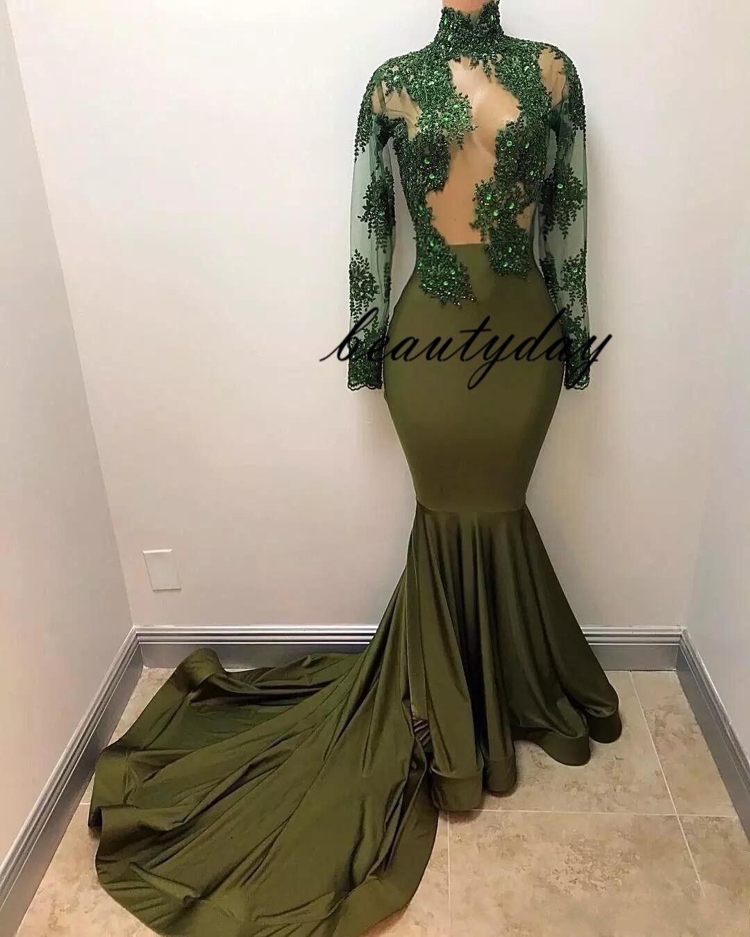 Black White Lace Long sleeves Prom Dress 2018 Wedding Evening Party Pageant Gown