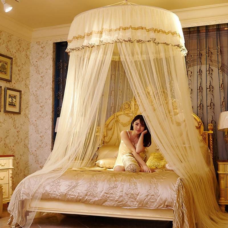 lulalula Moustiquaire de lit double en dentelle blanche pour la maison ou le voyage 