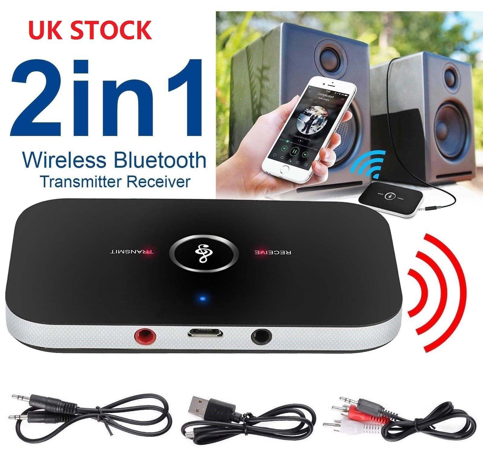 2 in1 Wireless HIFI Bluetooth Audio Transmitter Receiver RCA Music Adapter 