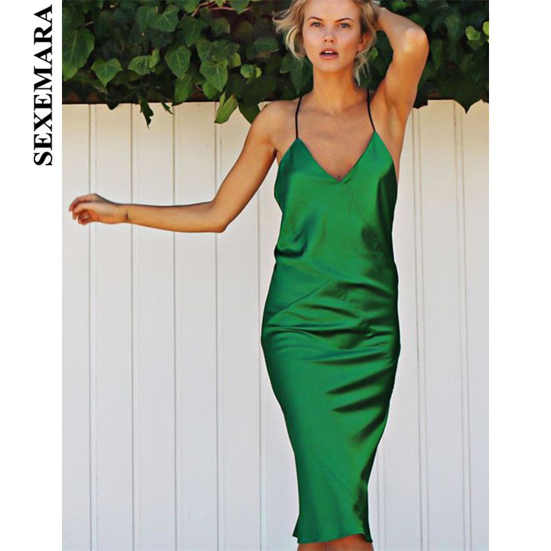 silk green midi dress