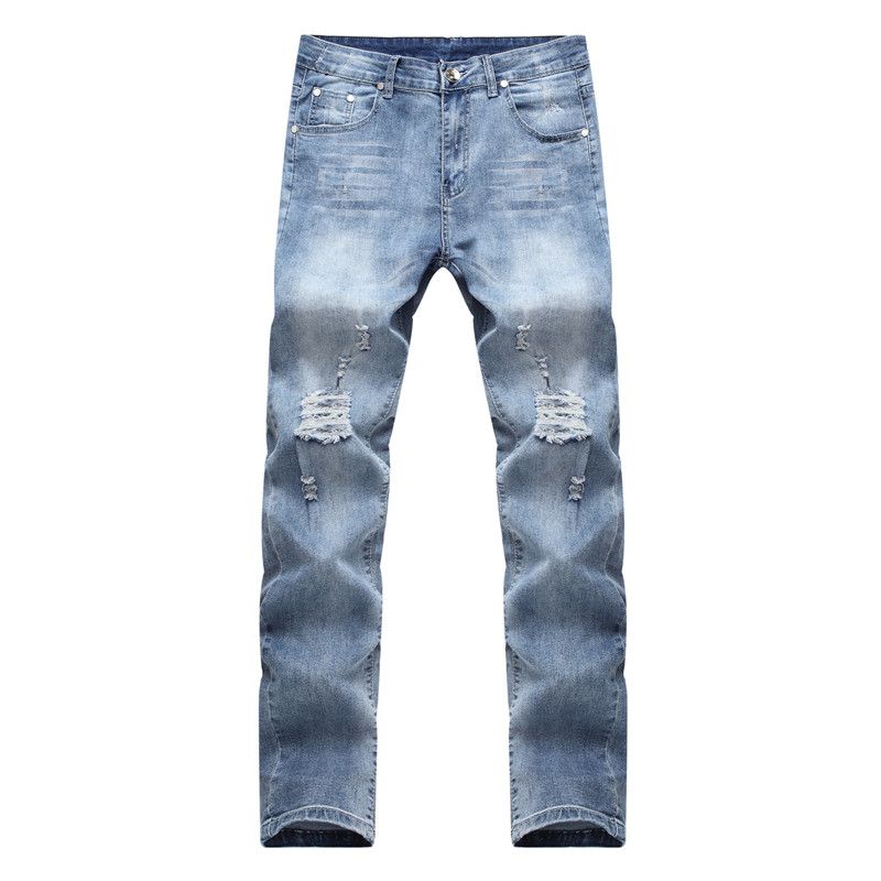 2018 Jeans Para Hombres Patchwork Hueco Fuera De Los Pantalones Recortados Impresos Yong Jeans Hombre Hombres Ropa 2018 De 18,45 € DHgate