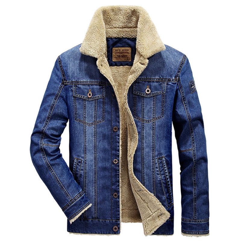 Winter Clothes Bomber Jacket Men Denim 