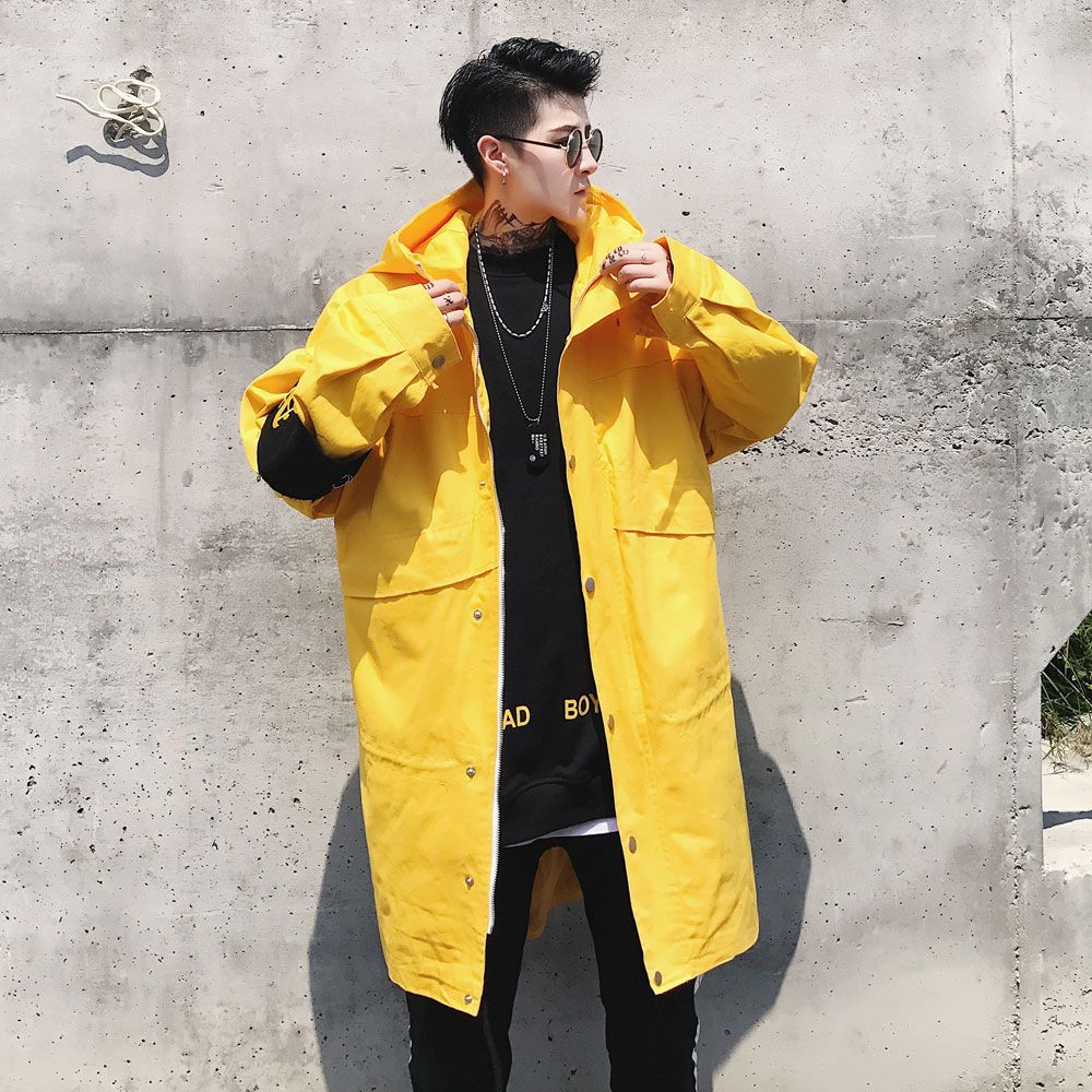 Hip Hop Couples Long Loose Trench Coat 