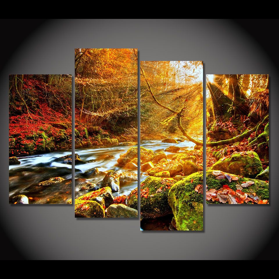 Canvas Painting Sunlight River Waterfall Hd Printed Canvas Art Prints Wall Art Home Decor Poster Pictures For Living Room From Weichenart 18 09 Dhgate Com