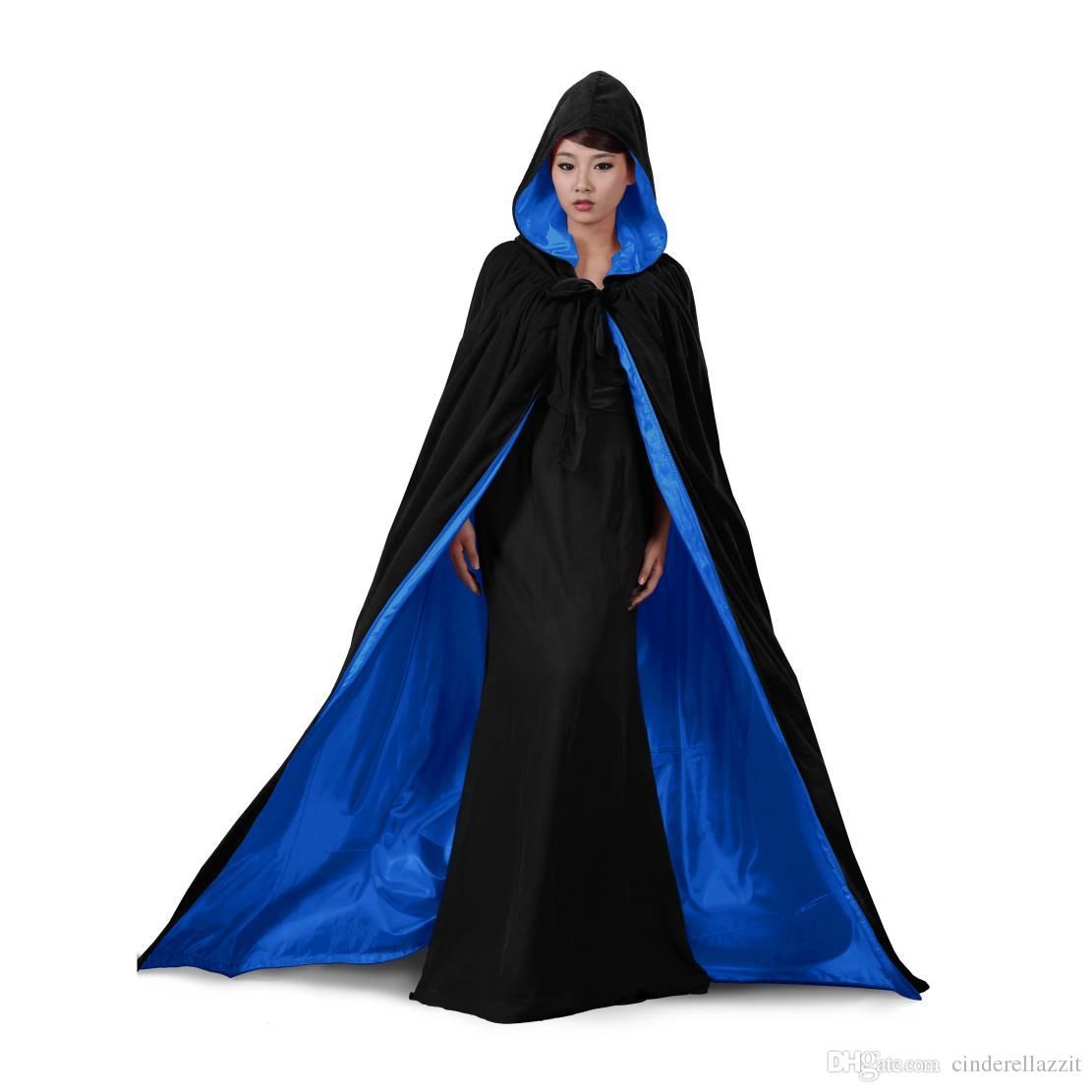 Flannel Gothic Hooded Velvet Cloak Gothic Wicca Robe Medieval Witchcraft Larp