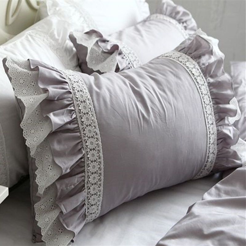 48 74cm White Pillow Case Luxury Embroidered Lace Pillow Cover