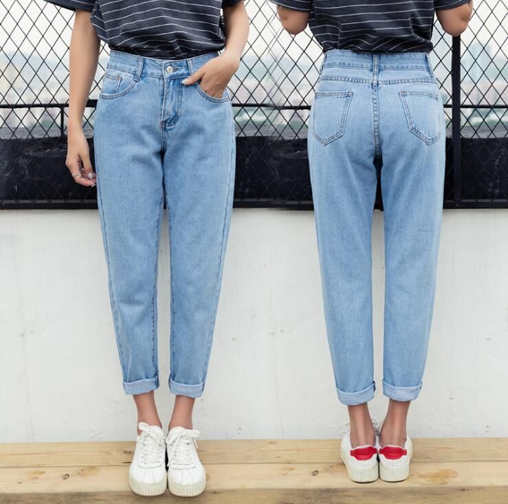 2018 Nueva Slim Pencil Pants Vintage Waist Jeans nuevos pantalones de mujer de longitud
