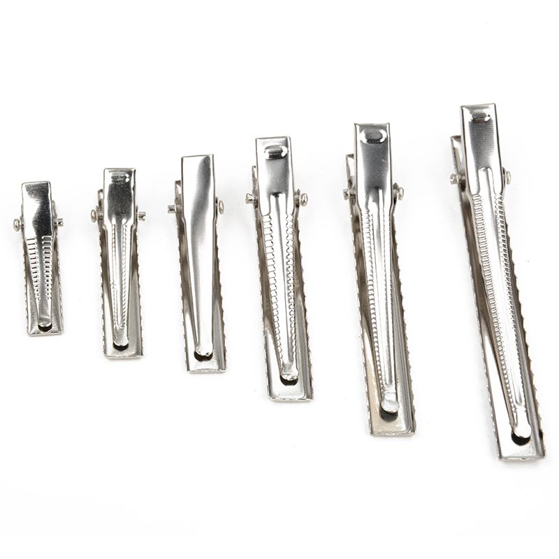10x FLAT Single Prong Alligator Barrette Hair Clip Blank Findings
