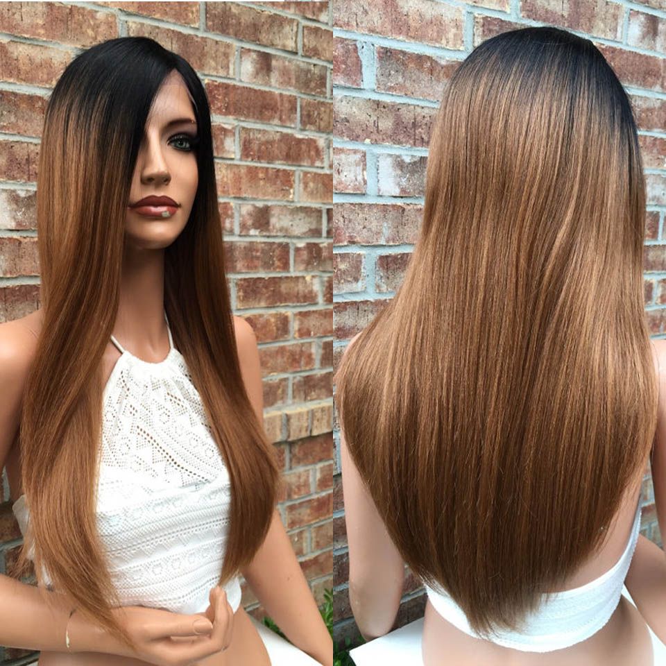 Ombre 1b 30 Color Brazilian Human Hair Full Lace Wig Silky