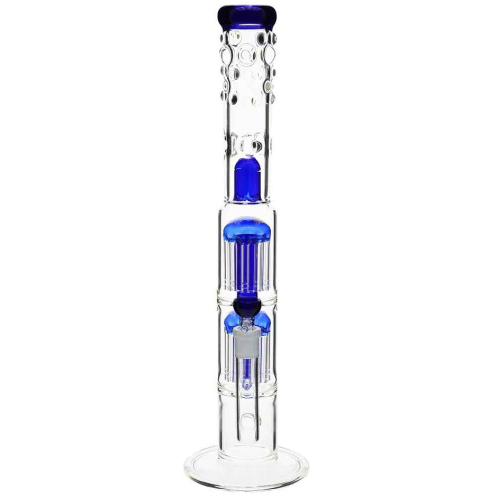 HOOKAH Glass Water Pipe Bong 12" Long    fancy Perculator 8 arms /USA 