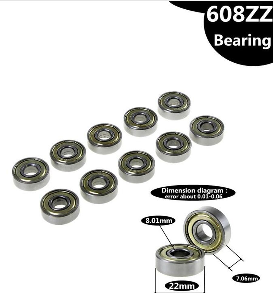 608ZZ Bearing 8x22x7 Carbon Steel Shielded Miniature Metric Ball Bearings Metal