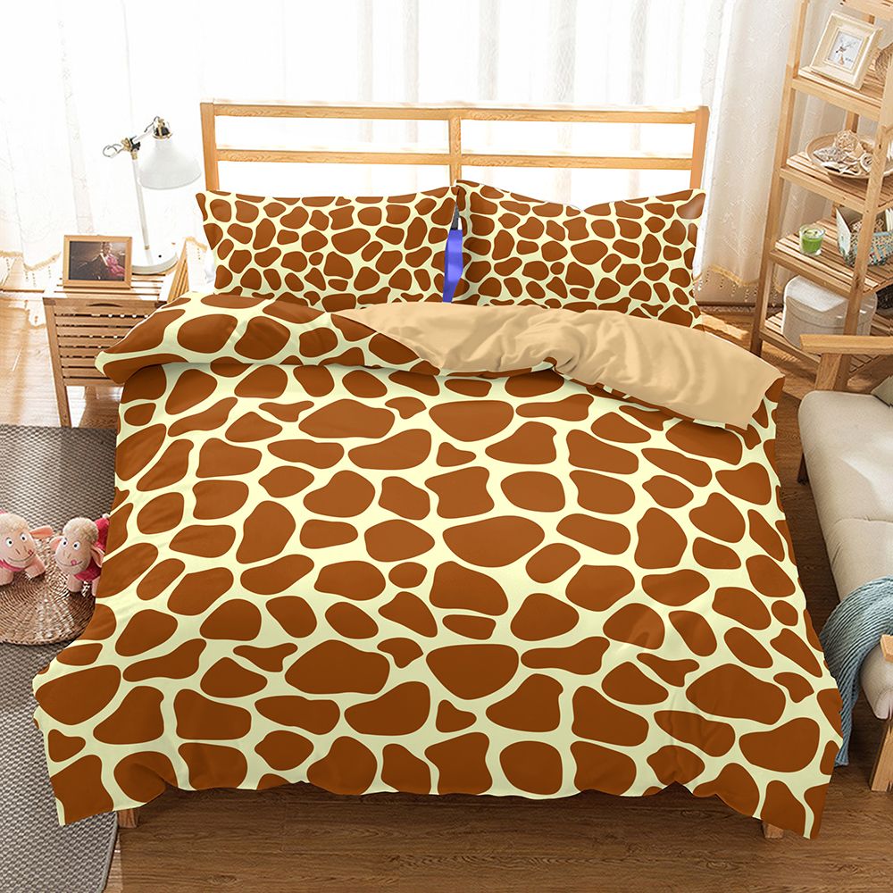 2020 Giraffe Brown Yellow Stripe Pattern Printing Polyester